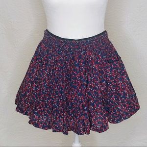 Jack Wills Navy, Red, & White Floral Mini Skirt